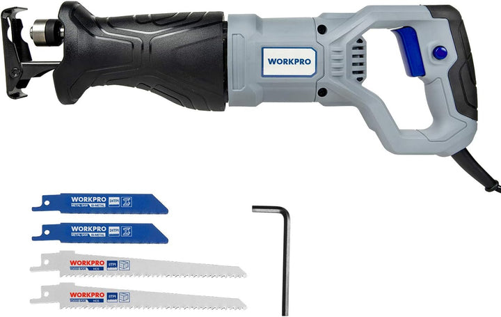 WORKPRO Säbelsäge Universalsäge Reciprosäge 2800RPM 710W Hublänge 20mm mit 4 Sägeblätter für Holz un