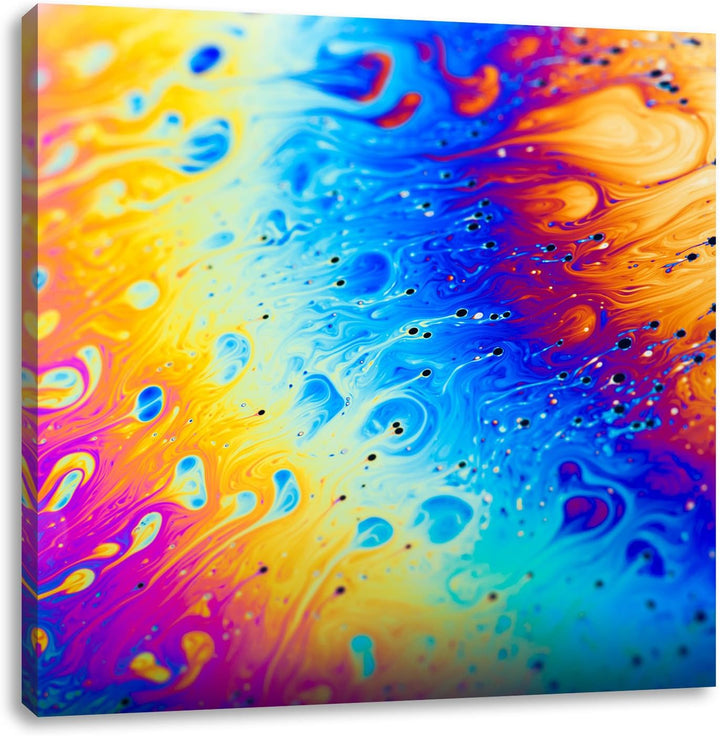 Pixxprint Bunte Farben, Format: 70x70 auf Leinwand, XXL riesige Bilder fertig gerahmt mit Keilrahmen