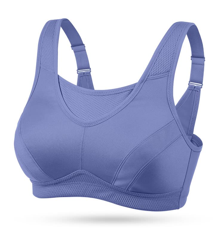 Wingslove Damen Sport BH ohne Bügel Nicht Gepolstert High Impact Bustier Halt Joggen BH 95C Lila, 95
