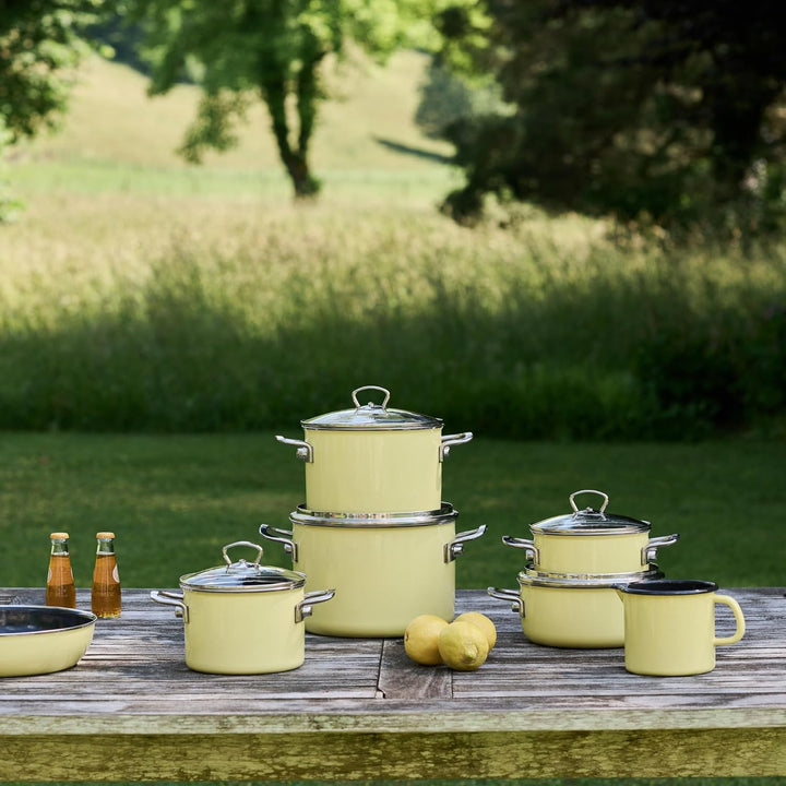 Riess, 0704-002, Topf mit Glasdeckel Ø 20cm, LEMON, Emaille, Vol. (rec.): 3,9 Liter, Made in Österre