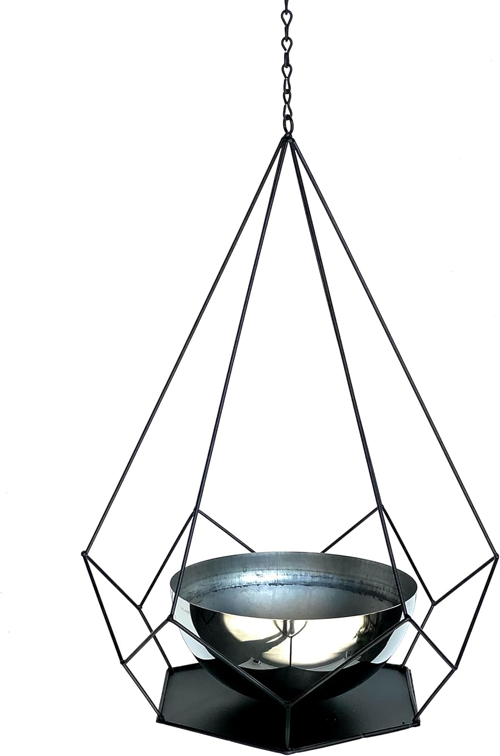 DanDiBo Blumenampel Innen Metall Wand Hängepflanzen 76 cm 96095 L mit Topf 6 Ecken Pflanzenhänger Bl