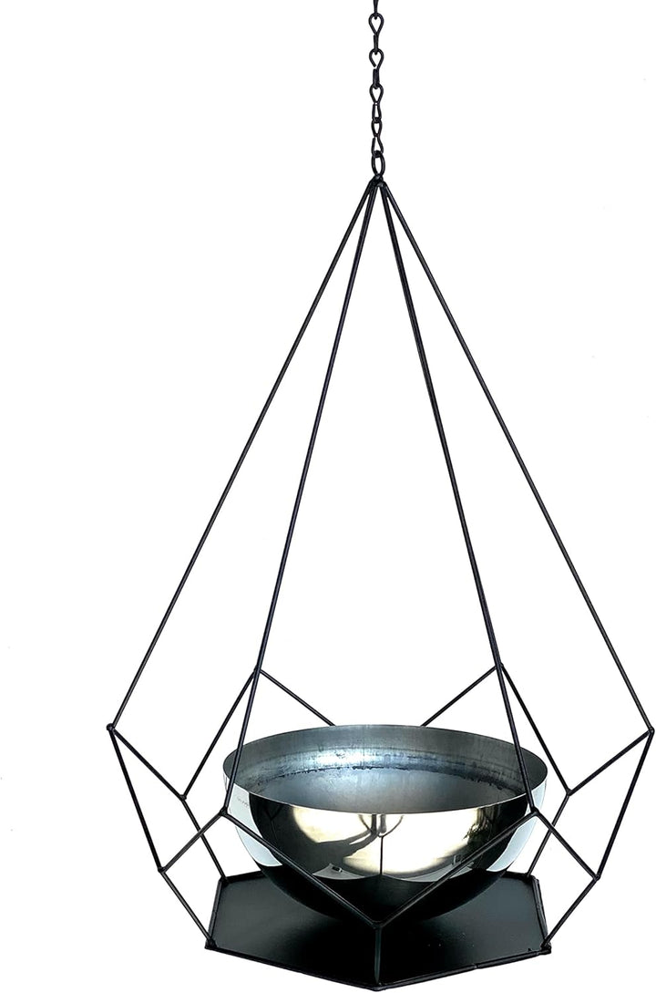 DanDiBo Blumenampel Innen Metall Wand Hängepflanzen 76 cm 96095 L mit Topf 6 Ecken Pflanzenhänger Bl