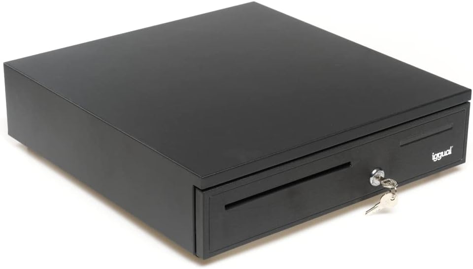 iggual - Geldkassette Abschliessbar IRON - 50 | Kassenschublade mit automatischer oder manueller Öff