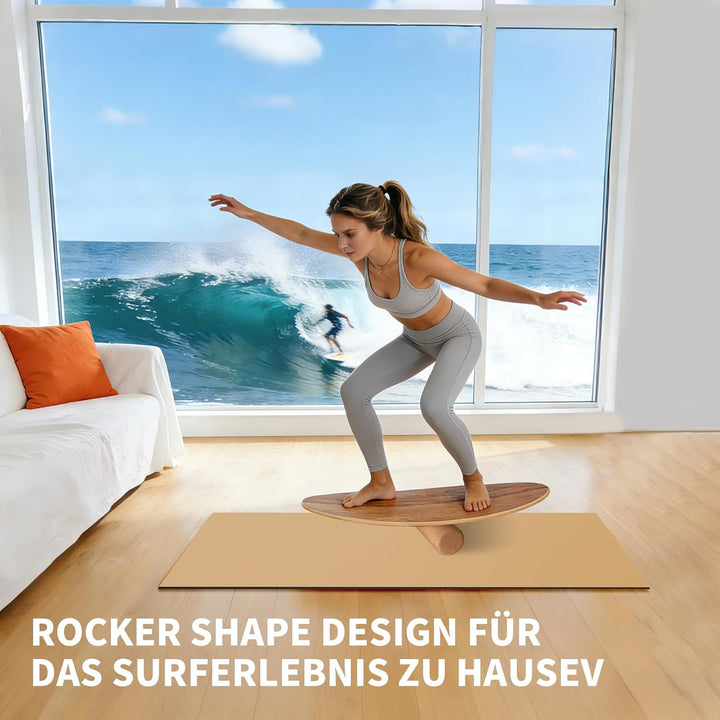 Balance Board Erwachsene,Holz Balance Board Set Mit Korkrolle,Kork Halbkugel und Gummiball,Balance-T