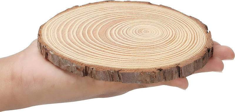 Kurtzy 20 Stk Natürliche Deko Holzscheiben Rund - 13-15cm Durchmesser - Rustikale Runde Holzscheiben