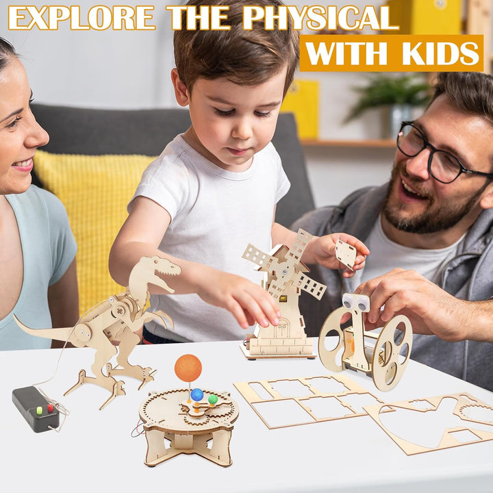 FEMBW Experimente für Kinder ab 8 9 10 11 12, 6 PCS Baukasten DIY Spielzeug Roboter, Experimentierka