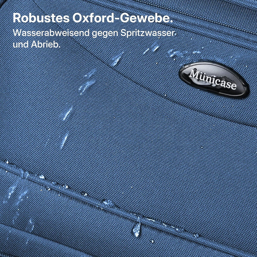 Stoffkoffer erweiterbar mit Frontfächern,15% Extra-Volumen, TSA-Schloss, 360° Doppelrollen & verdeck