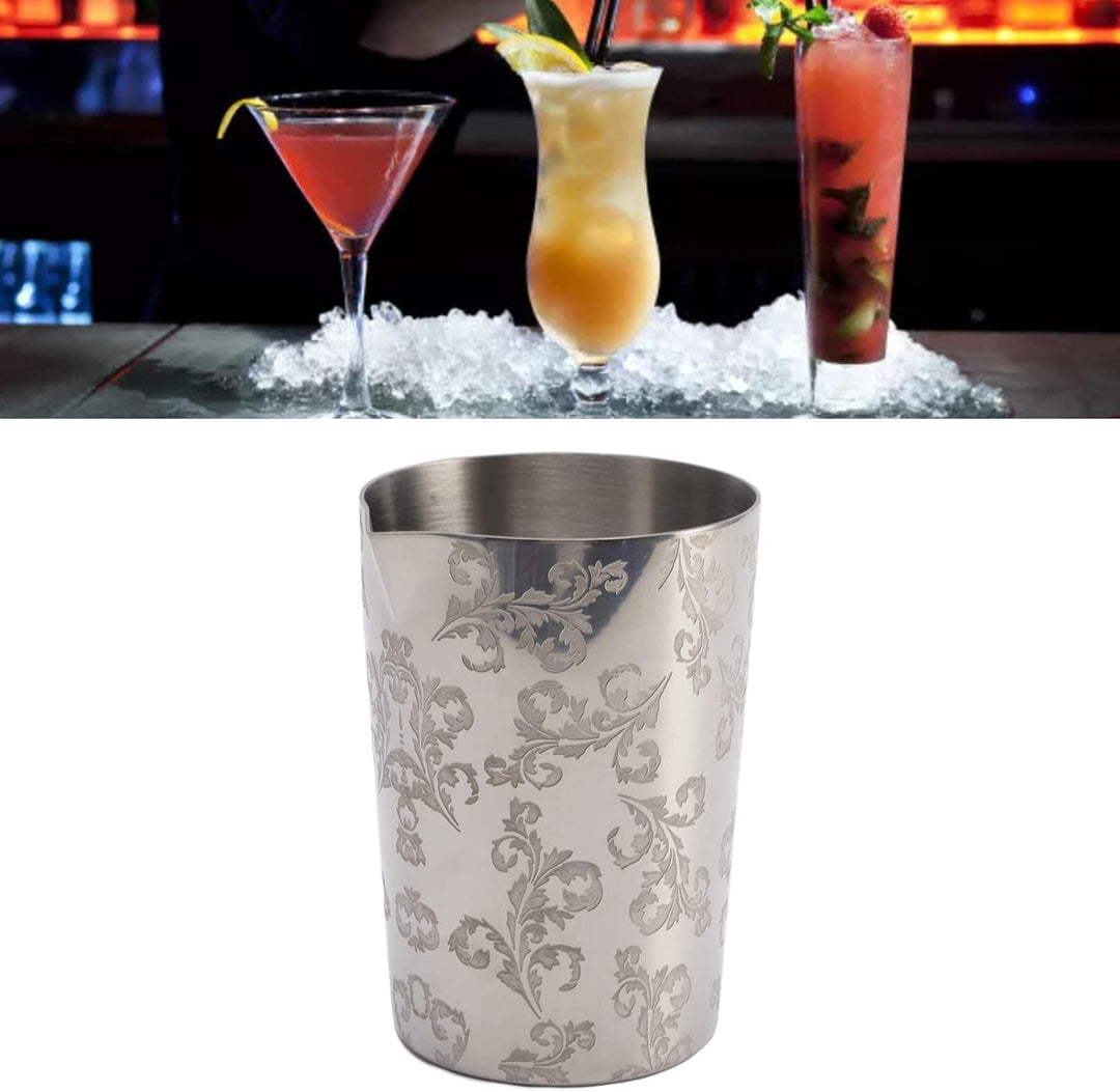 Cocktail-Rührglas, Edelstahl-Messglas, Figurenbecher, Cocktail-Rührbecher, Rührbecher, Graviertes Ba
