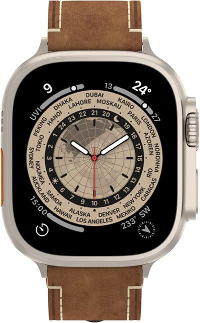 Arktis Lederarmband kompatibel mit Apple Watch Ultra 1, 2 mit 49 mm PALERMO GRANDE Ersatzarmband (Vi