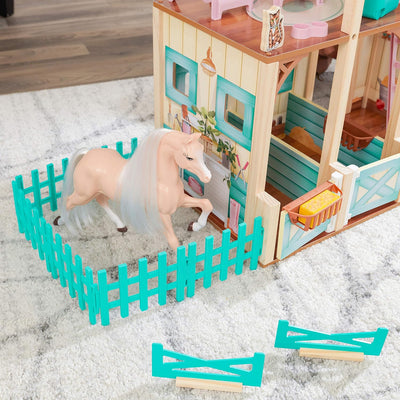 KidKraft 63534 Sweet Meadow Reitstall - Spielset aus Holz mit