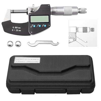 AUTOUTLET Micrometer Digitale Bügelmessschrauben 0-25 mm/ 0.001mm(0.00005"), LCD Digitale Mikrometer