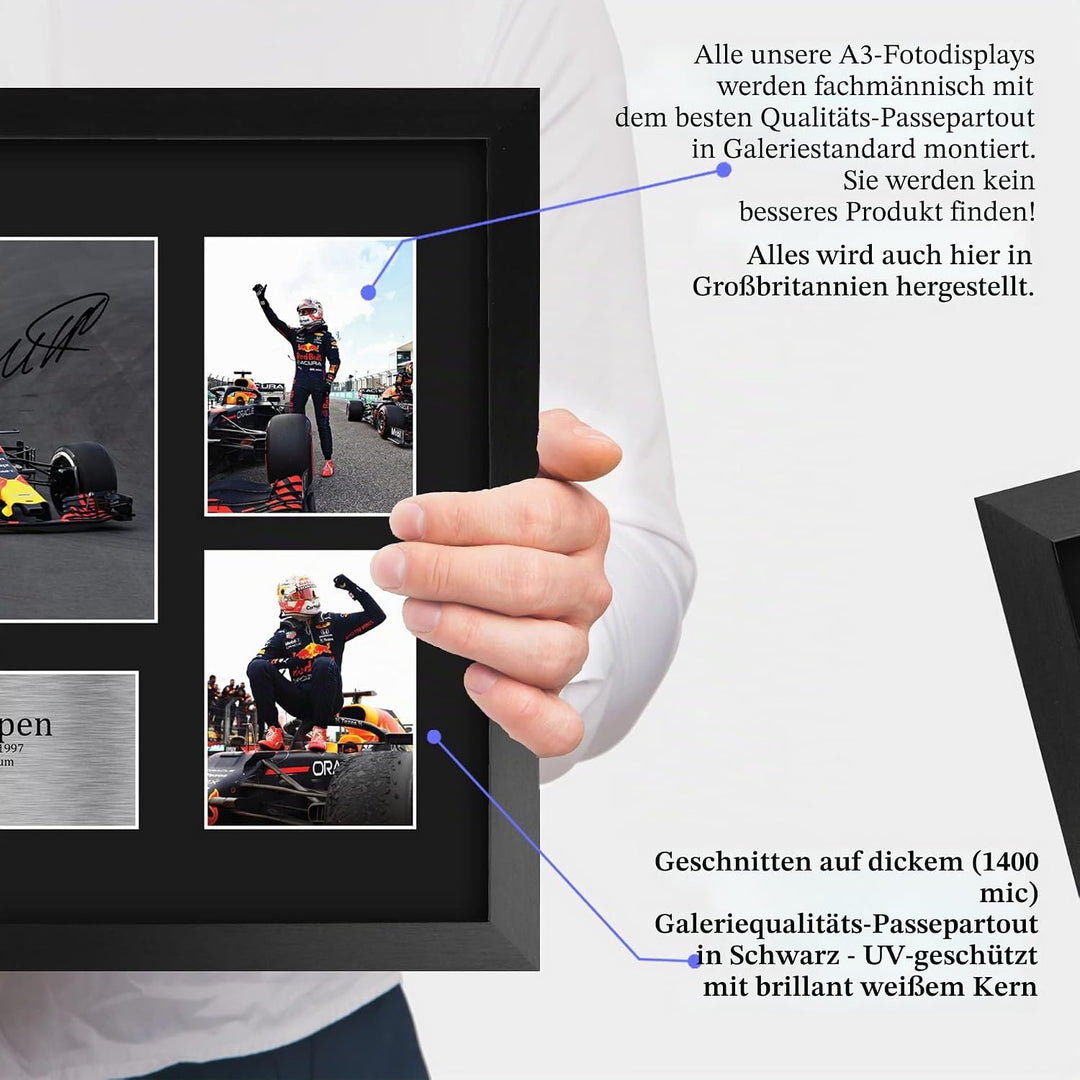 HWC Trading FR A3 Max Verstappen Gifts gedrucktes Autogramm Präsentationsdisplay für Formel-1-Renn-F