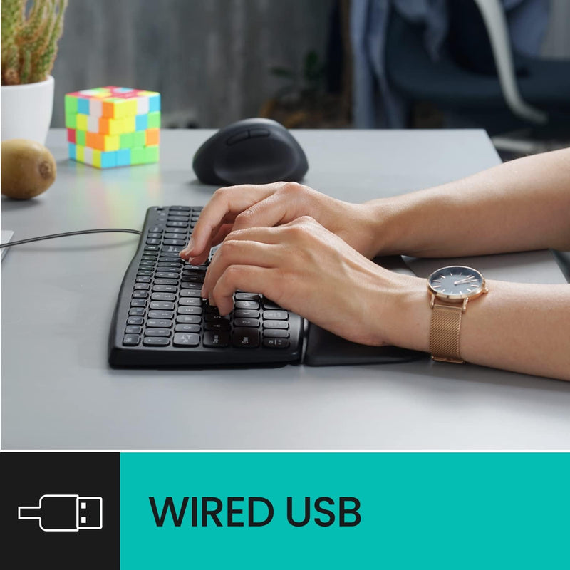 Perixx PERIBOARD-527 Wired Comfort USB Keyboard - Laptop Scissor Keys - Curved Ergo-Lite Design - De