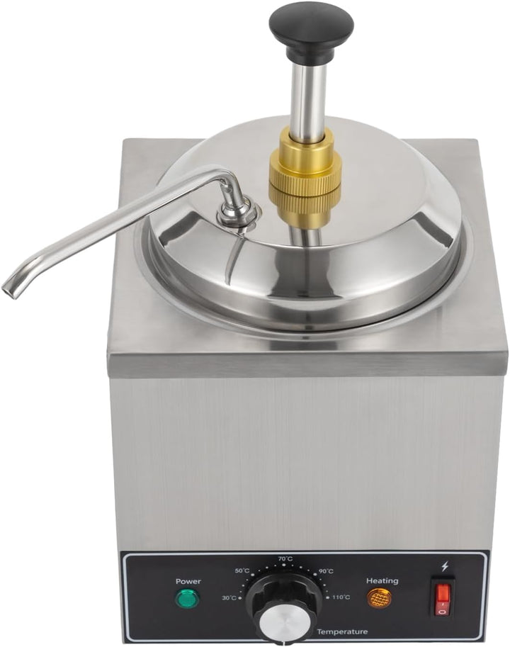 2L Sossenspender 220V 650W Elektrisch Saucenwärmer 201 Edelstahl Einzel-Saucenwärmer Spender Bäckere