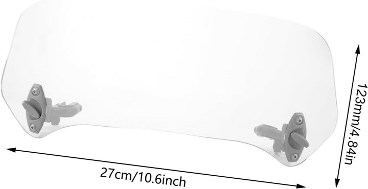 Motorrad Windschutzscheibe Windspoiler verstellbar universell aus robustem Kunststoff 28x12cm (Trans