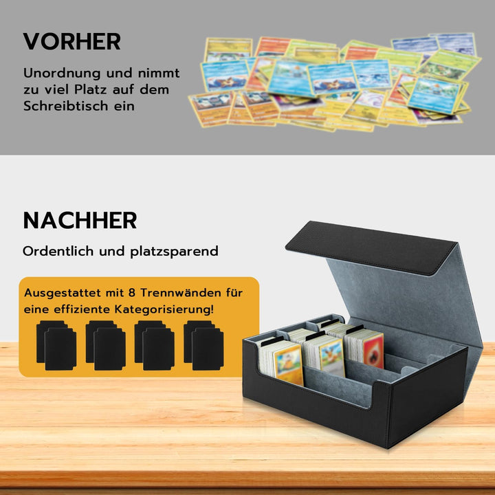 Card Deck Box for MTG,Gathering Kartenbox für 1800+ Karten mit Trennwänden,PU Leder Starkes Magnetic