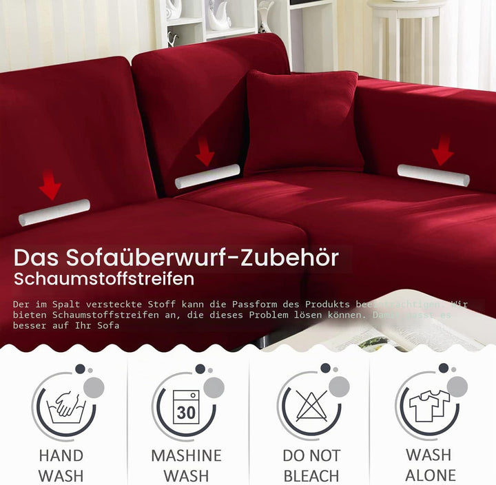 ShowyLive Sofa Überzug Couch Überzug 2er Set für Ecksofa L-Form Sofabezug 3 Sitzer+3 Sitzer, mit 2 S