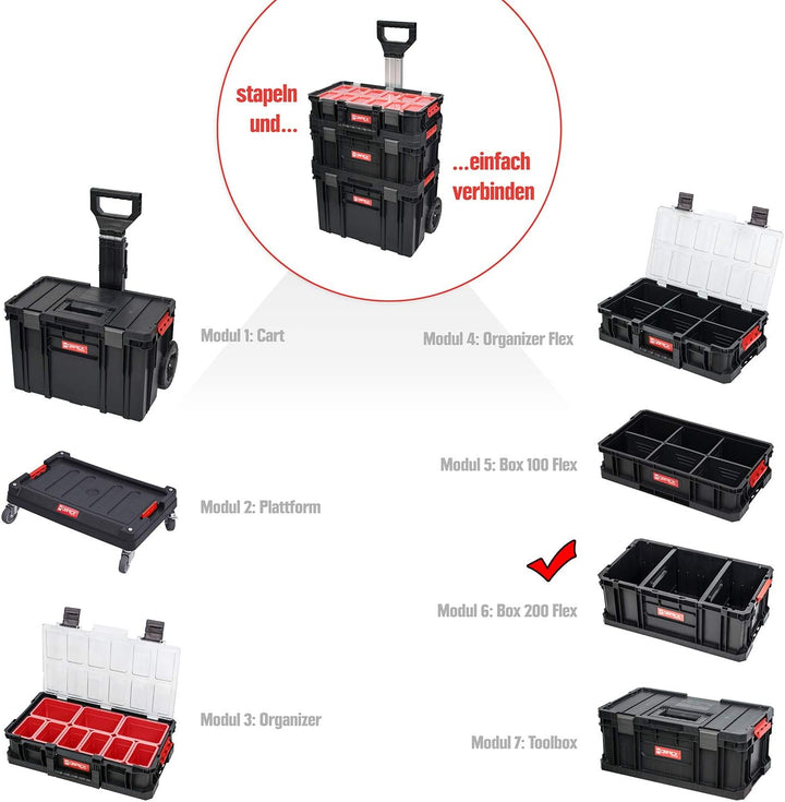 XL Modular Wählbar Werkzeugtrolley, Werkstattkoffer Set, Werkstattwagen Set aus"Q-Brick" Serie mit v