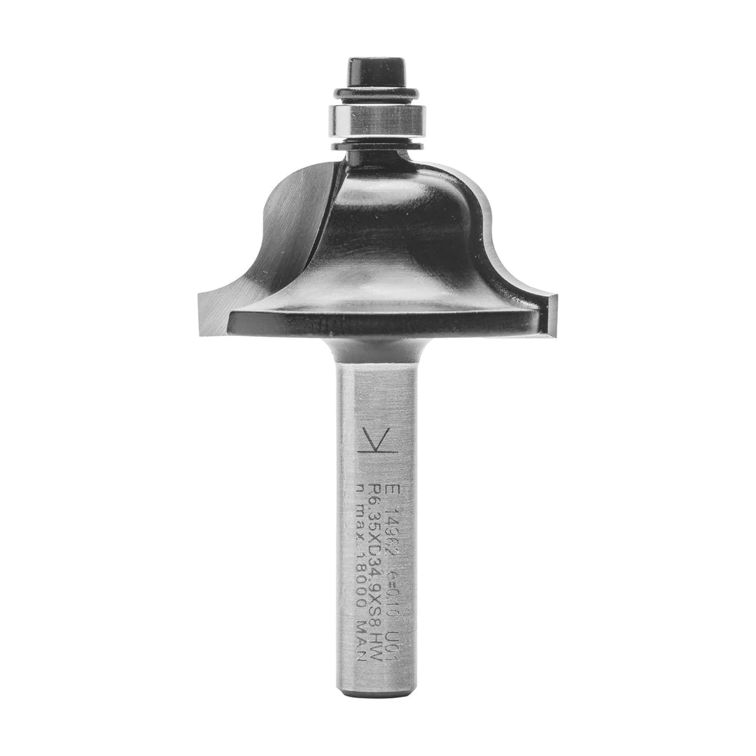 ENT 14962 Römischer Profilfräser HW, Schaft (S) 8 mm, Durchmesser (D) 34,9 mm, NL 16,6 mm, R 6,35 mm