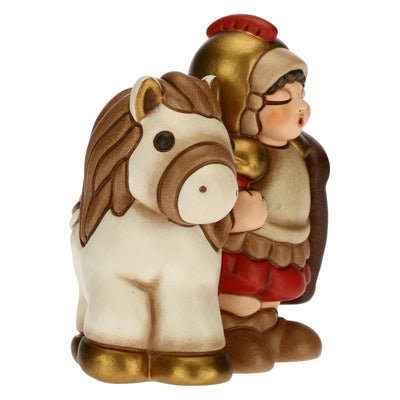 THUN - Figur Soldat Krippe mit Pferd - Weihnachtsdekoration Haus - Linie Krippe, rote Variante - Ker