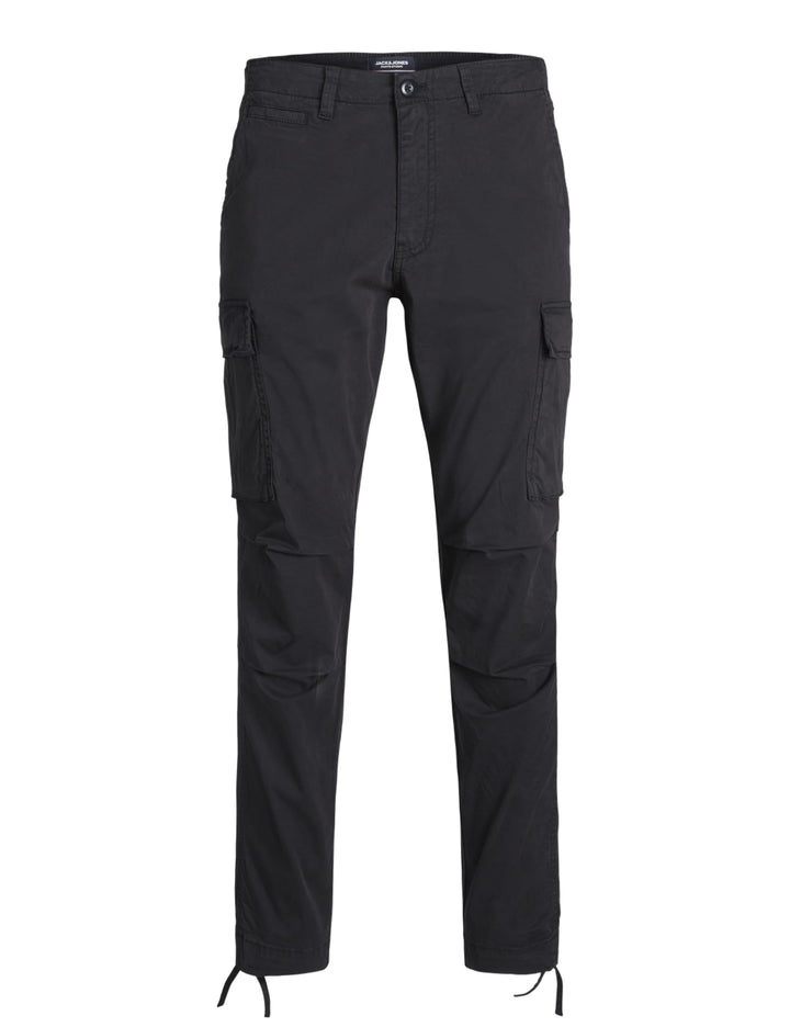 JACK & JONES Male Cargo-Hose Carrot fit Cargo-Hose 27W / 30L Black/Detail:solid, 27W / 30L Black/Det
