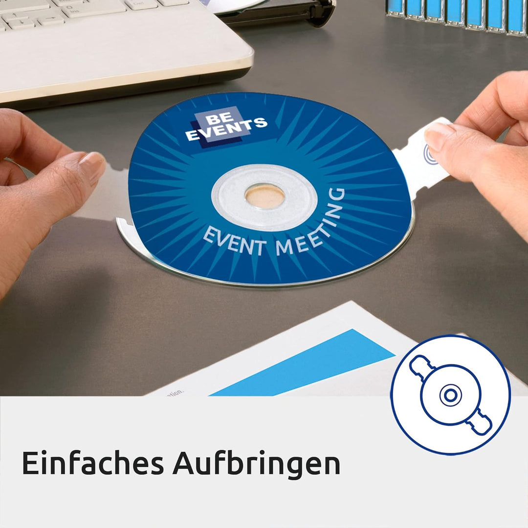 AVERY Zweckform C6074-20 selbstklebende CD-Etiketten (40 blickdichte CD-Aufkleber, Ø 117 mm auf A4,
