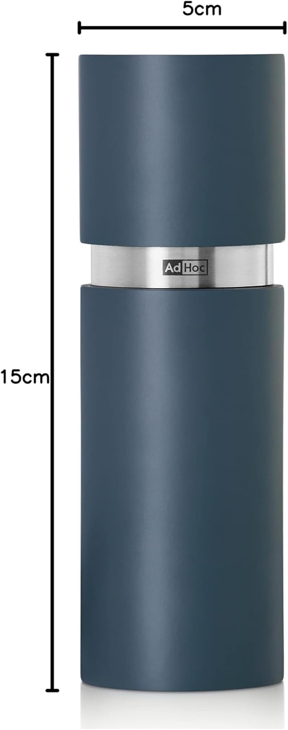 AdHoc MP431 Pfeffer- | Salzmühle Textura, CeraCut® Keramik Mahlwerk, Buchenholz lackiert, dark blue|