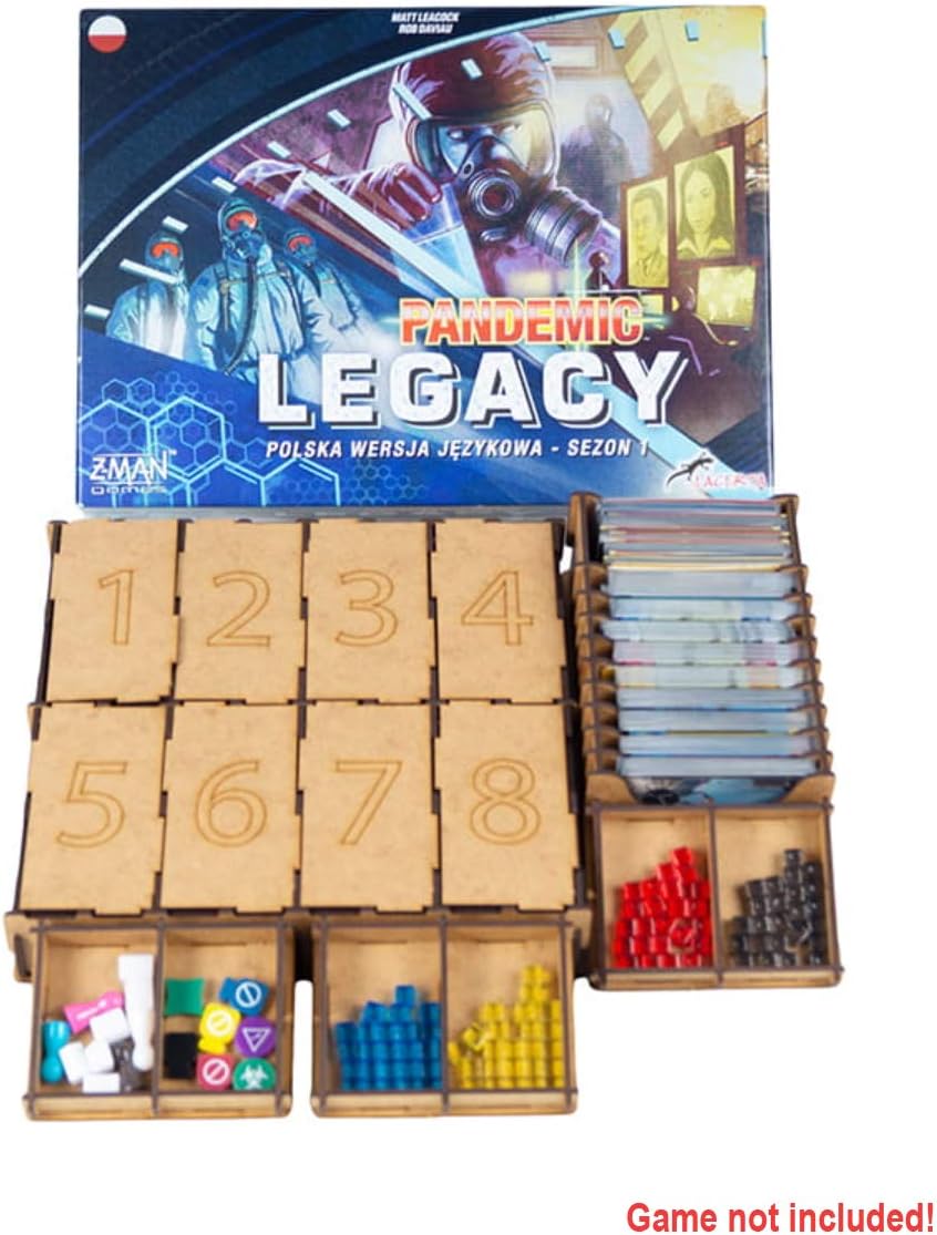 docsmagic.de Organizer Insert for Pandemic Legacy 1 & 2 - Box Einsatz, Pandemic Legacy 1 & 2