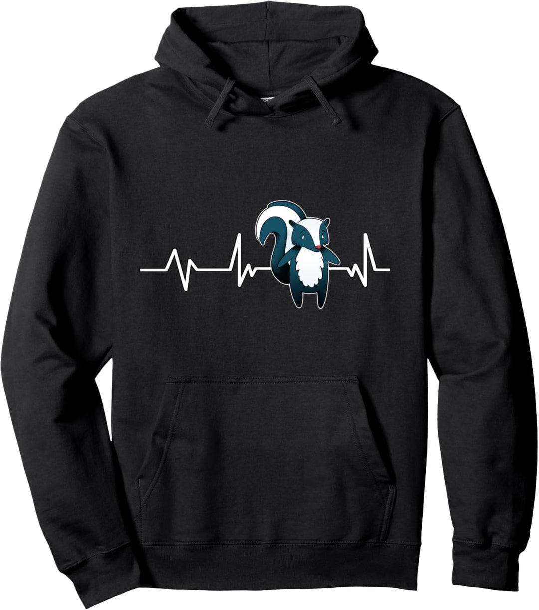 Stinktier Herzschlag Stinktier Geschenk Stinktier Pullover Hoodie