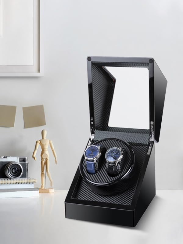 Uhrenbeweger fur Automatikuhren 2 Uhren Kalawen Watch Winder Box für alle Automatikuhren Mechanische