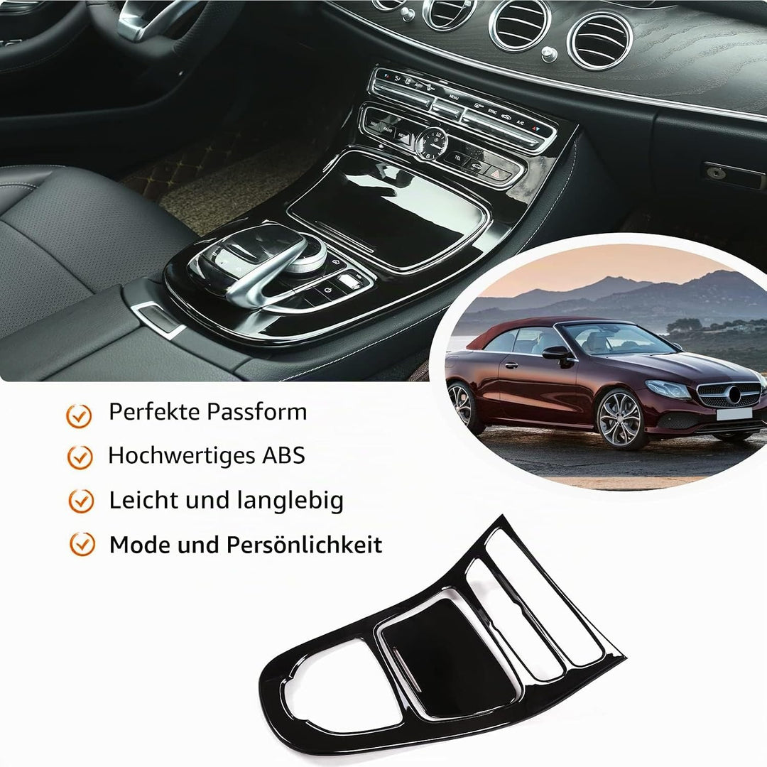 Für E-klasse W213 2016-2018 ABS Kunststoff Mittelkonsole Dekoration Rahmen Abdeckung Trim schwarz gl