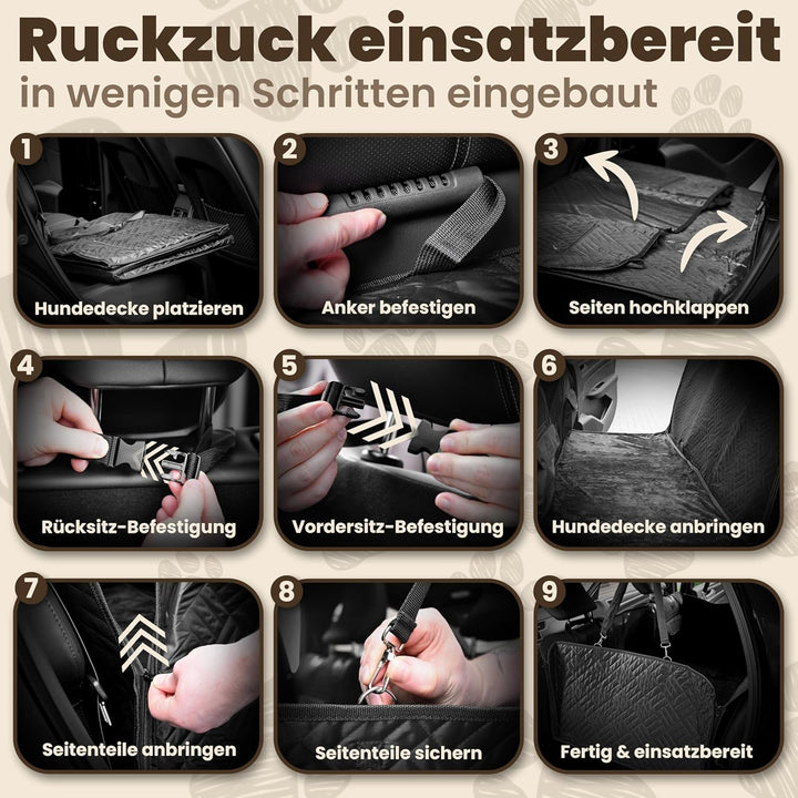 Hundedecke Auto Rückbank – Innovative Autoschondecke mit festem Boden zur Rücksitz-Erweiterung – Uni