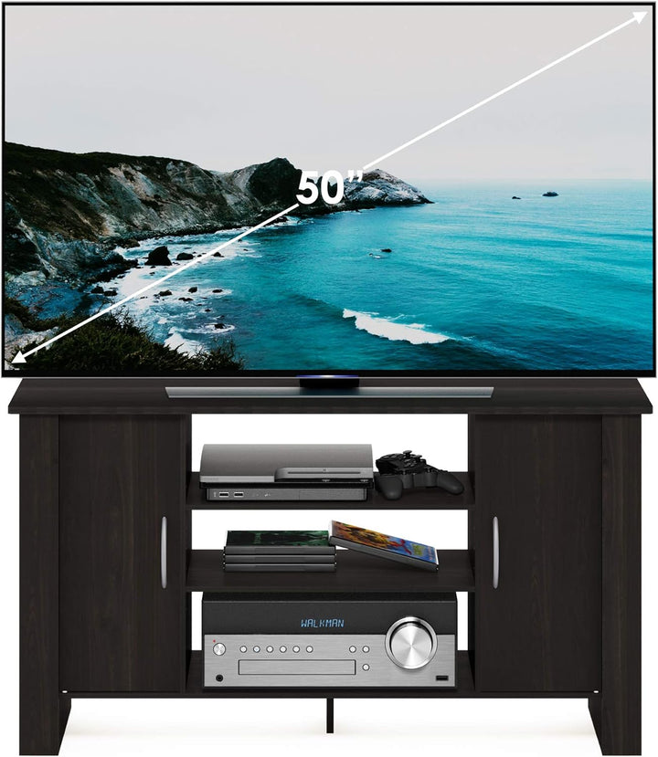 Furinno Econ TV Stand Unterhaltungszentrum, Espresso, 106.9 (Breite) x 57.9 (Höhe) x 34.3 (Tiefe) cm
