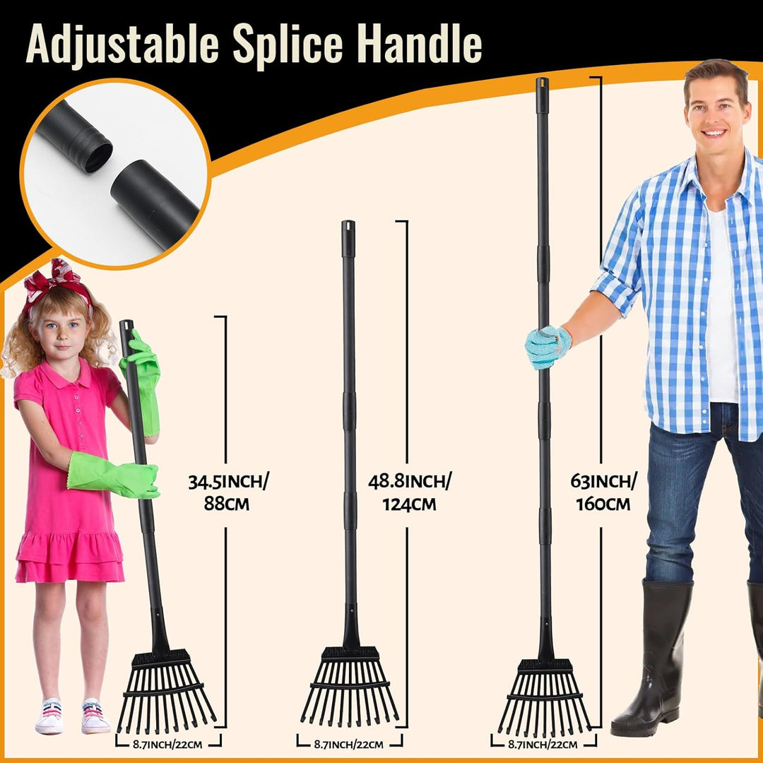 Kleiner Gardena Laubrechen Mit Stiel, 11 Zinken Metall Laubrechen Mit 160 cm Langem Verstellbarem St