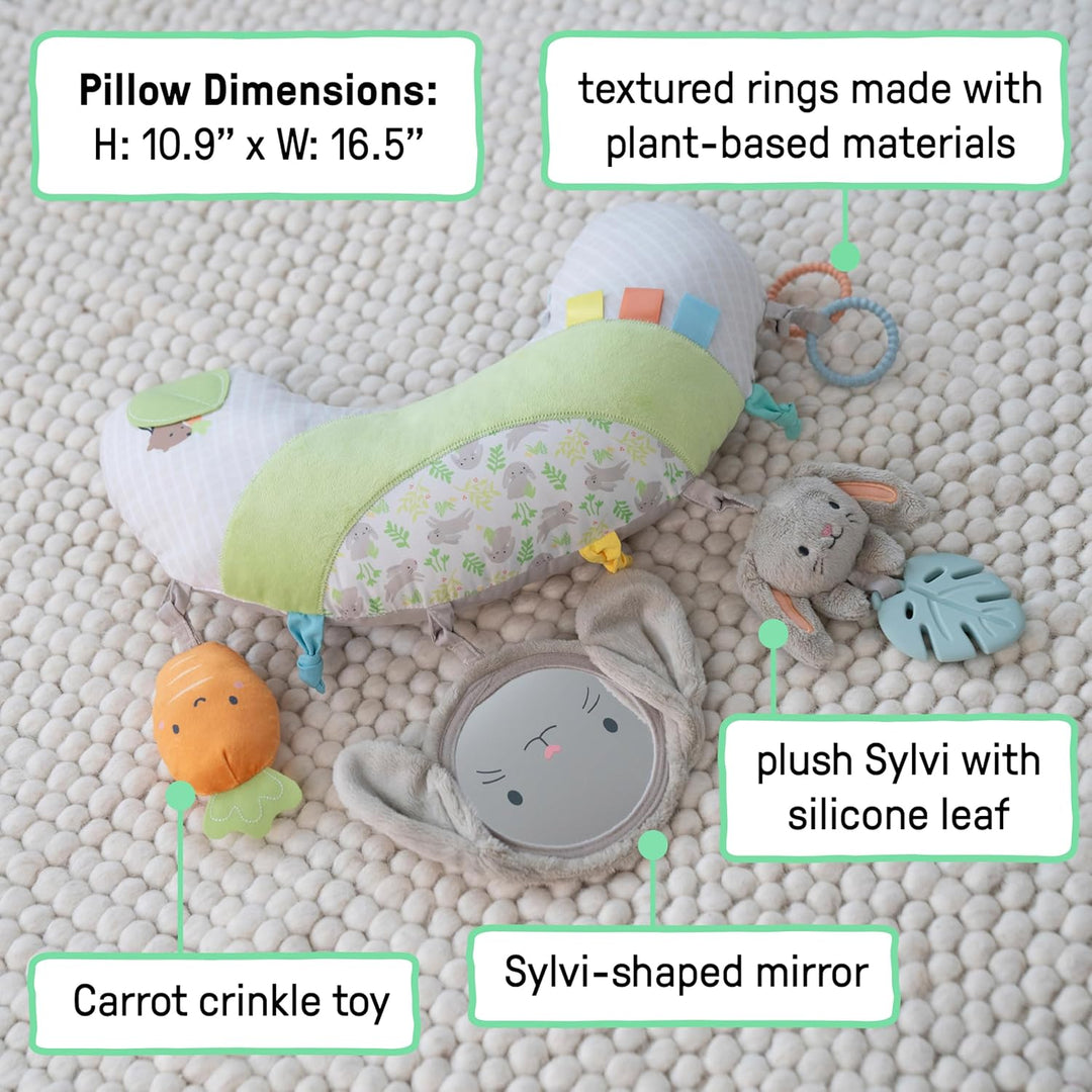 Ingenuity Cosy Prop Sylvi Bauchlage-Kissen, Multisensorisch, 4 abnehmbare Spielzeuge, 0+M - Plüschha