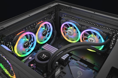 Thermaltake Swafan 12 RGB Lüfter | TT Premium 3er Pack | 120 mm |wechselbare Lüfterblätter, schwarz