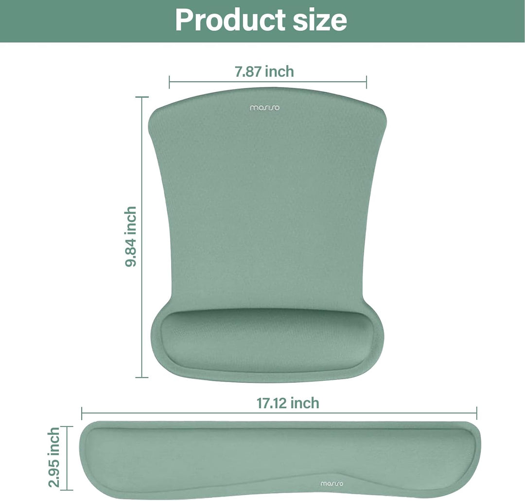 MOSISO Handgelenkauflagen für Mauspad&amp;Tastatur Set,Ergonomisches Mauspad Rutschfester Boden Zuhause/
