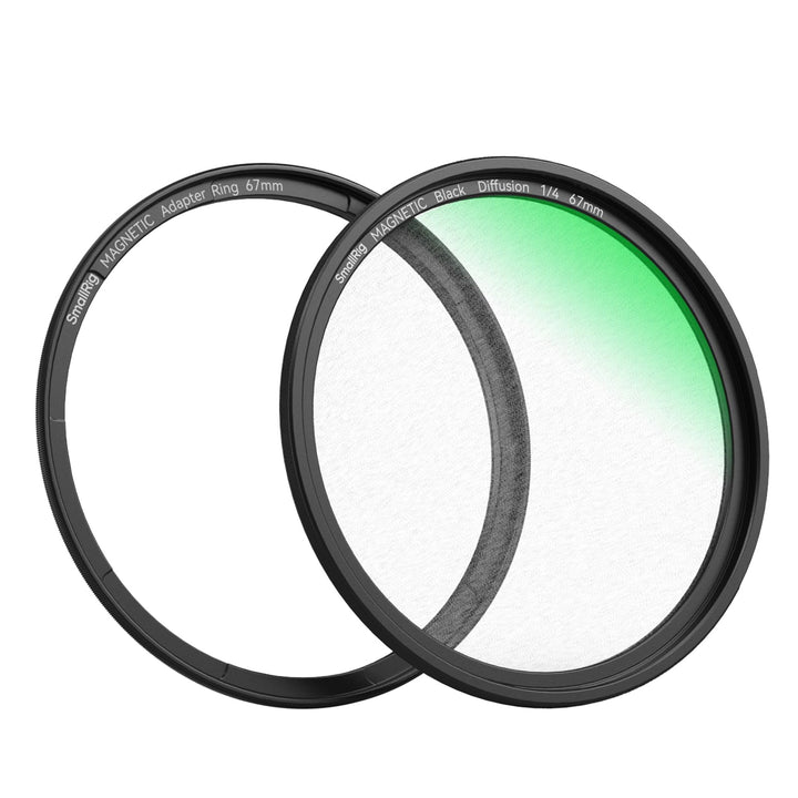 SMALLRIG 67mm Magnetischer Schwarzer Diffusionsfilter 1/4 Filter Nebelfilter + 67mm Gewindefilterrin