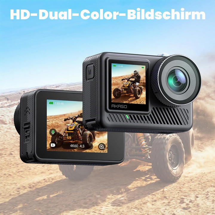 AKASO Action Cam 4K60FPS-Unterwasserkamera 20MP 60M Wasserdicht SuperSmooth Stabilisierung EIS 4.0,W