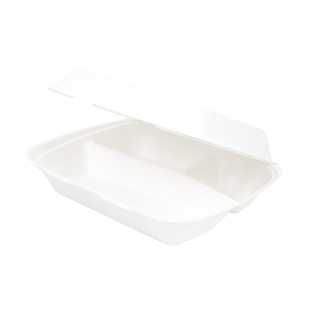 BIOZOYG Zuckerrohr Menübox-3-geteilt I nachhaltiges Take-Away-Geschirr biologisch abbaubar I Zuckerr
