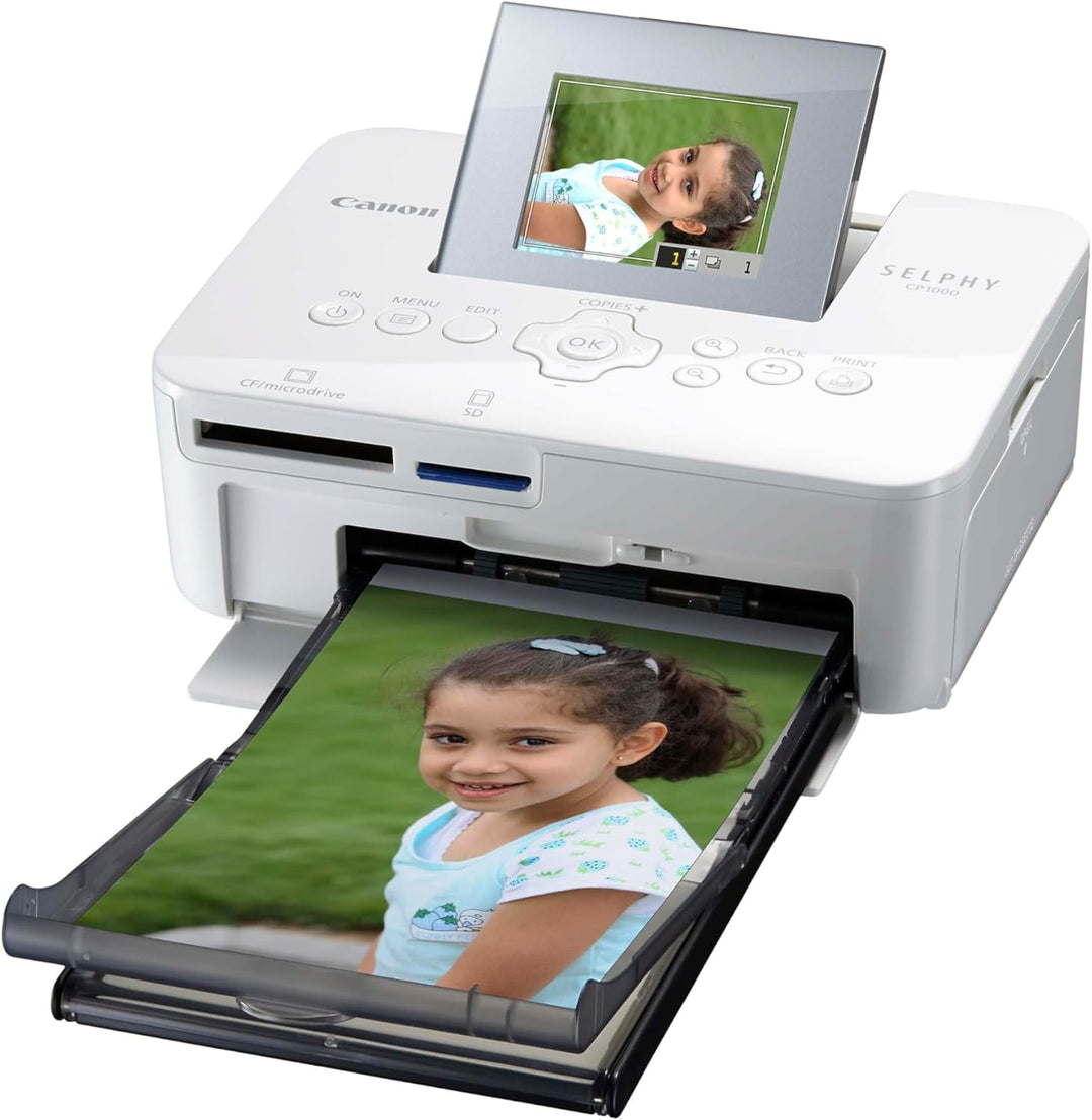 Canon SELPHY CP1000 Fotodrucker, Direktdruck von Kameras, Speicherkarten oder USB-Sticks, weiss