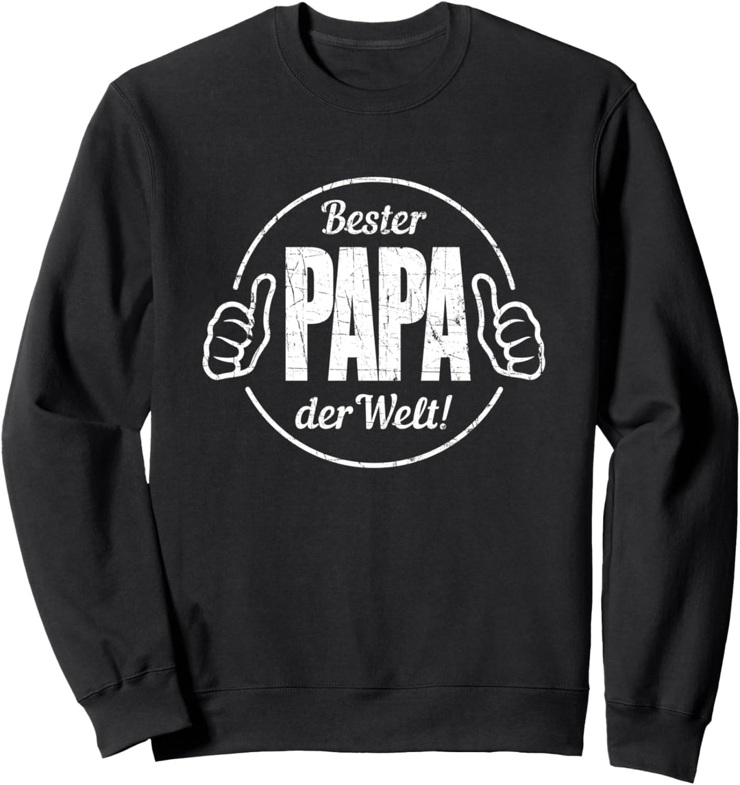 Bester PAPA der Welt lustiger Spruch Vater Vatertag Sweatshirt