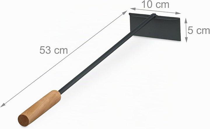 Relaxdays Aschekratzer, mit Holzgriff, Metall, 53 cm lang, für Grill, Feuerstelle &amp; Ofen, Ascheschie