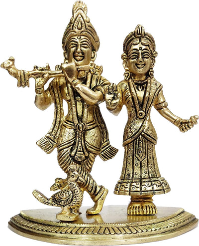 Purpledip Messing-Statue Radha Krishna in Raas Leela Pure Divine Dance Of Love (12100)