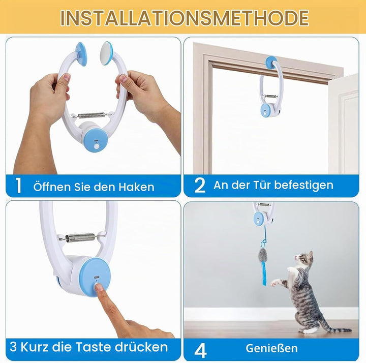 Elektrisches Katzenspielzeug, Interaktives mit Fernbedienung,Cat Toy Hängendes Automatisch Einziehba