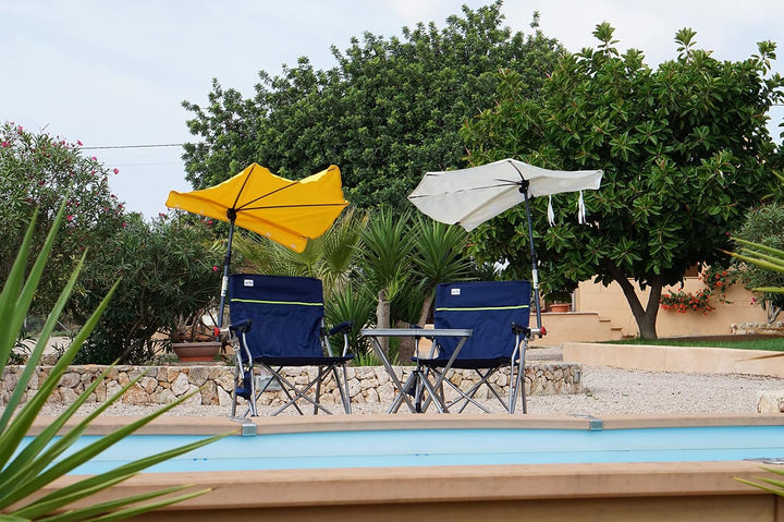 Mit Fächerschirm WEIS + GELB - Camping Reise -Set Holly&