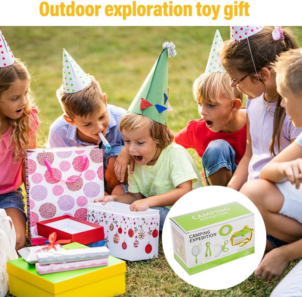 Entdecker Set für Kinder ab 4, 27 Stück Forscherset für Kinder, Insektenbox mit Drehbar Lupe, Insekt
