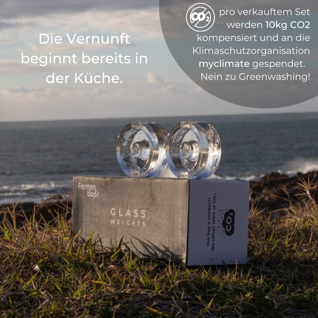 GREEN WISE Fermentiergewichte 5er Set | Glasgewichte zur Fermentation | lebensmittelecht und optimal
