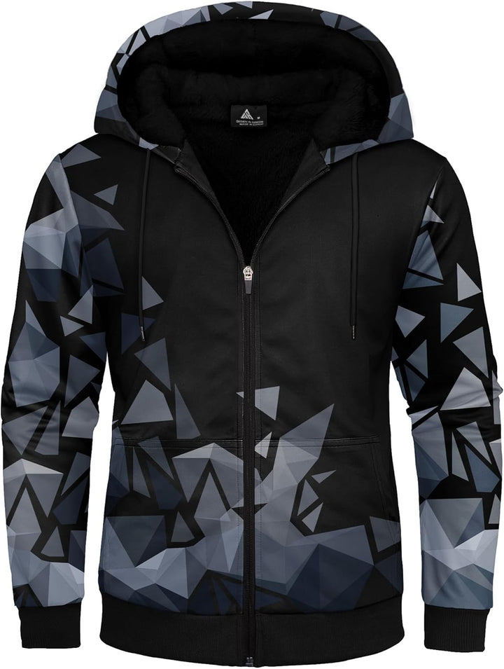 JACKETOWN Herren Kapuzenpullover Sweatshirt Reissverschluss Sweatjacke Gefüttert Hoodie Warm Fleece