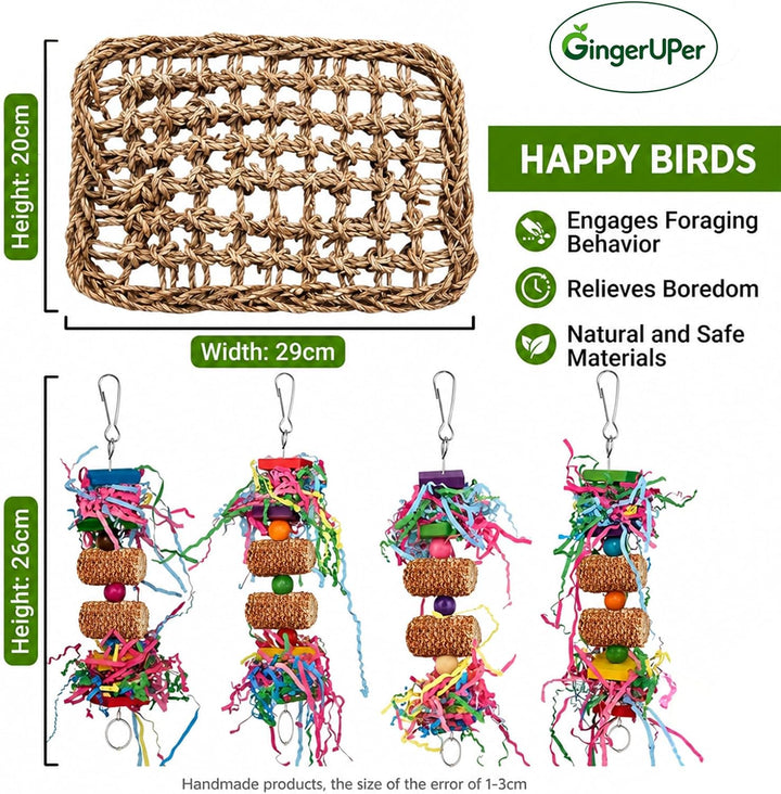 Wellensittich Spielzeug, Vogelspielzeug Für Vögel, Natürliches Maiskolben,Papagei Kauspielzeug Bunte